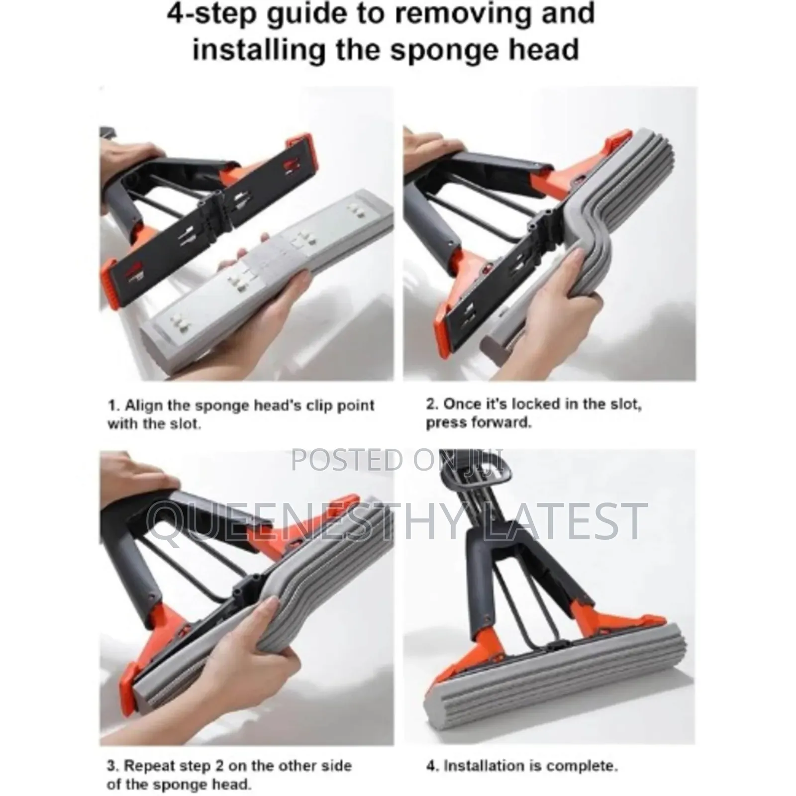 Ultra-Absorbent Pva Sponge Mop | Hands-Free Easy-Squeeze Smart Mop