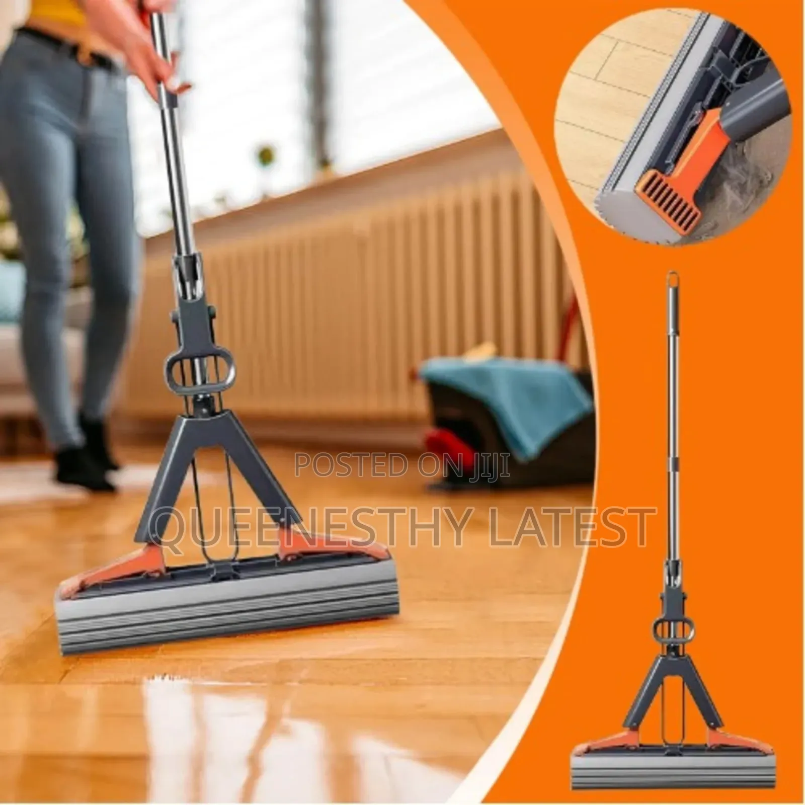 Ultra-Absorbent Pva Sponge Mop | Hands-Free Easy-Squeeze Smart Mop