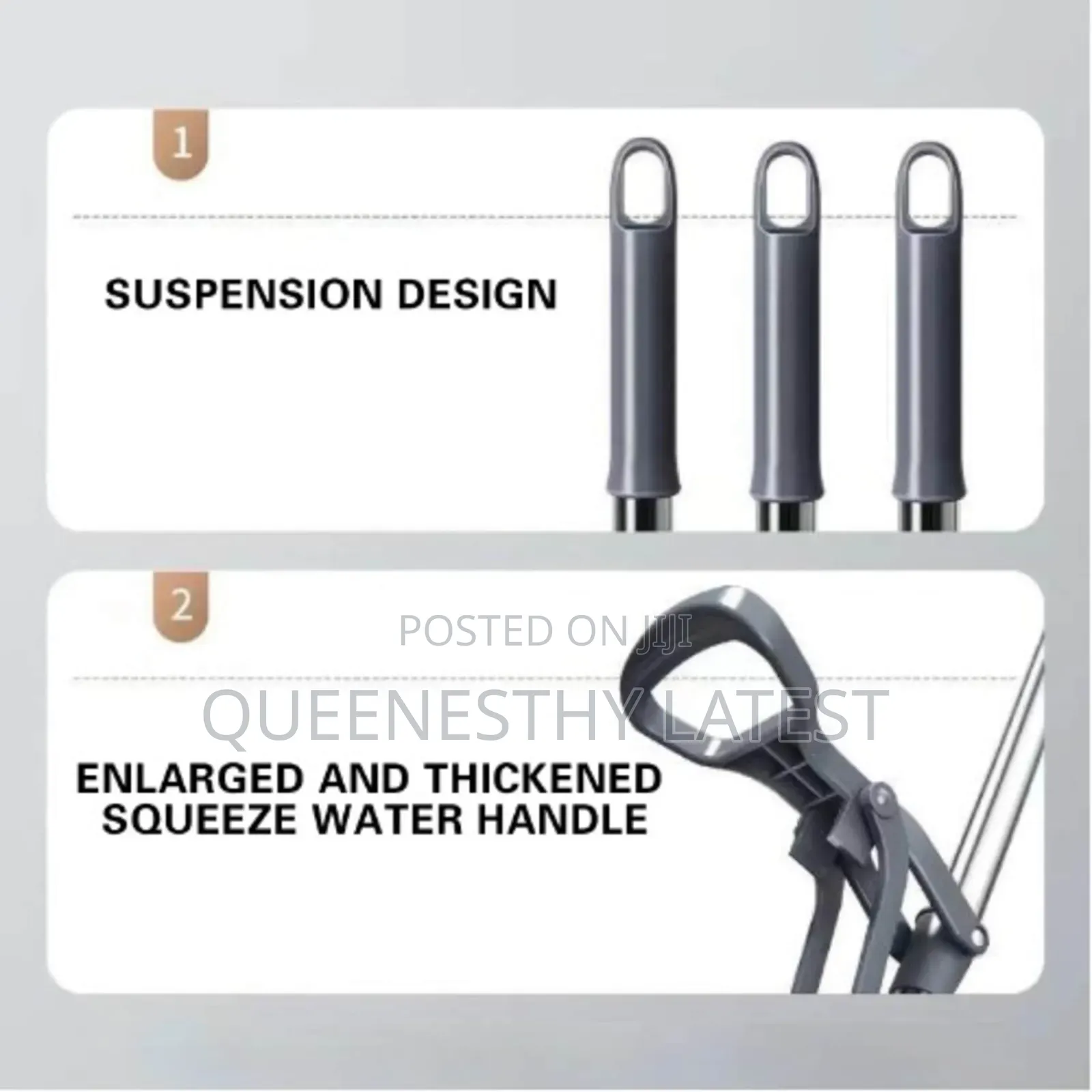 Ultra-Absorbent Pva Sponge Mop | Hands-Free Easy-Squeeze Smart Mop