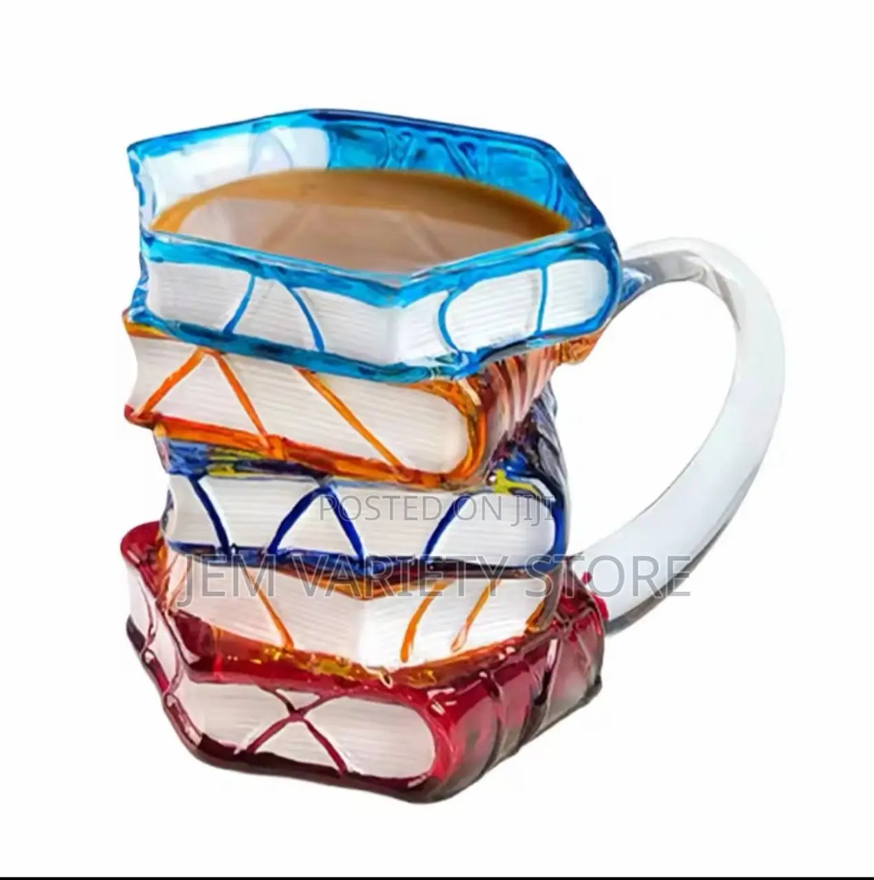 Novelty Painted Book Mug Glass Cup