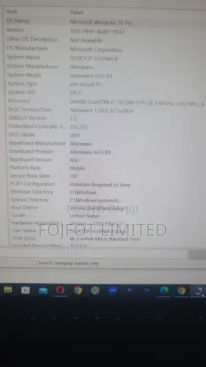 Laptop Alienware M15 r3 16GB Intel Core i7 SSD 512GB