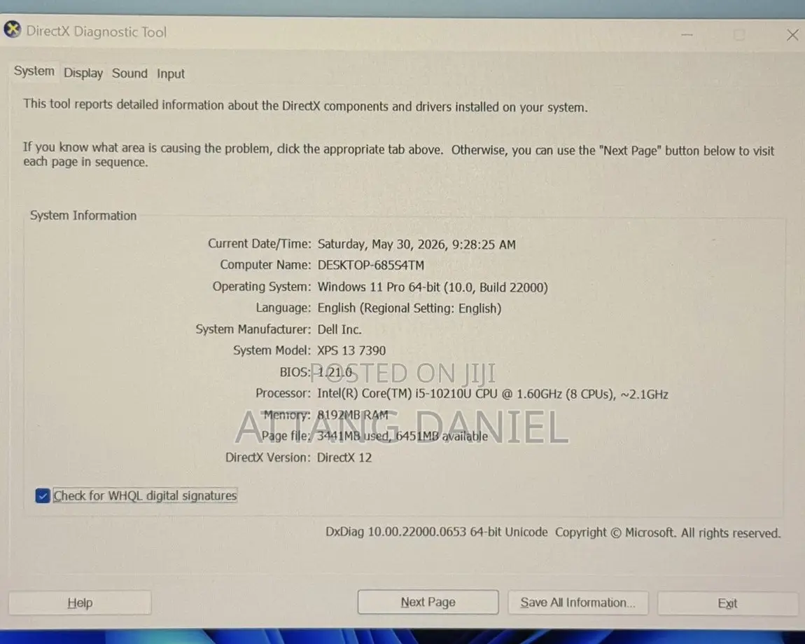 Laptop Dell XPS 13 7390 8GB Intel Core i5 SSD 512GB