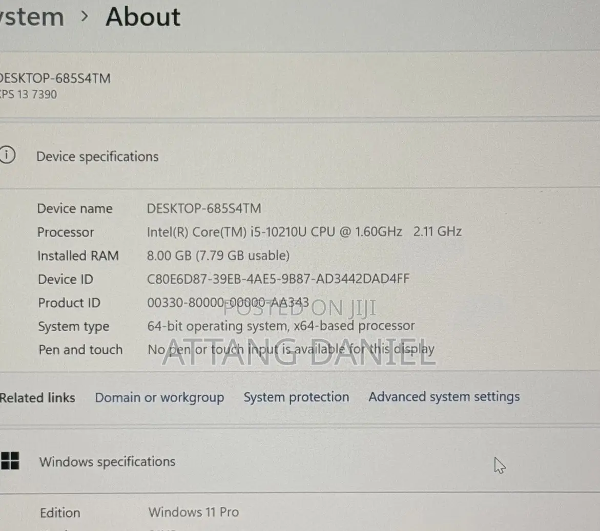 Laptop Dell XPS 13 7390 8GB Intel Core i5 SSD 512GB