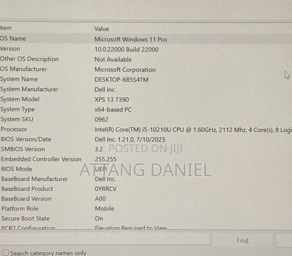 Laptop Dell XPS 13 7390 8GB Intel Core i5 SSD 512GB