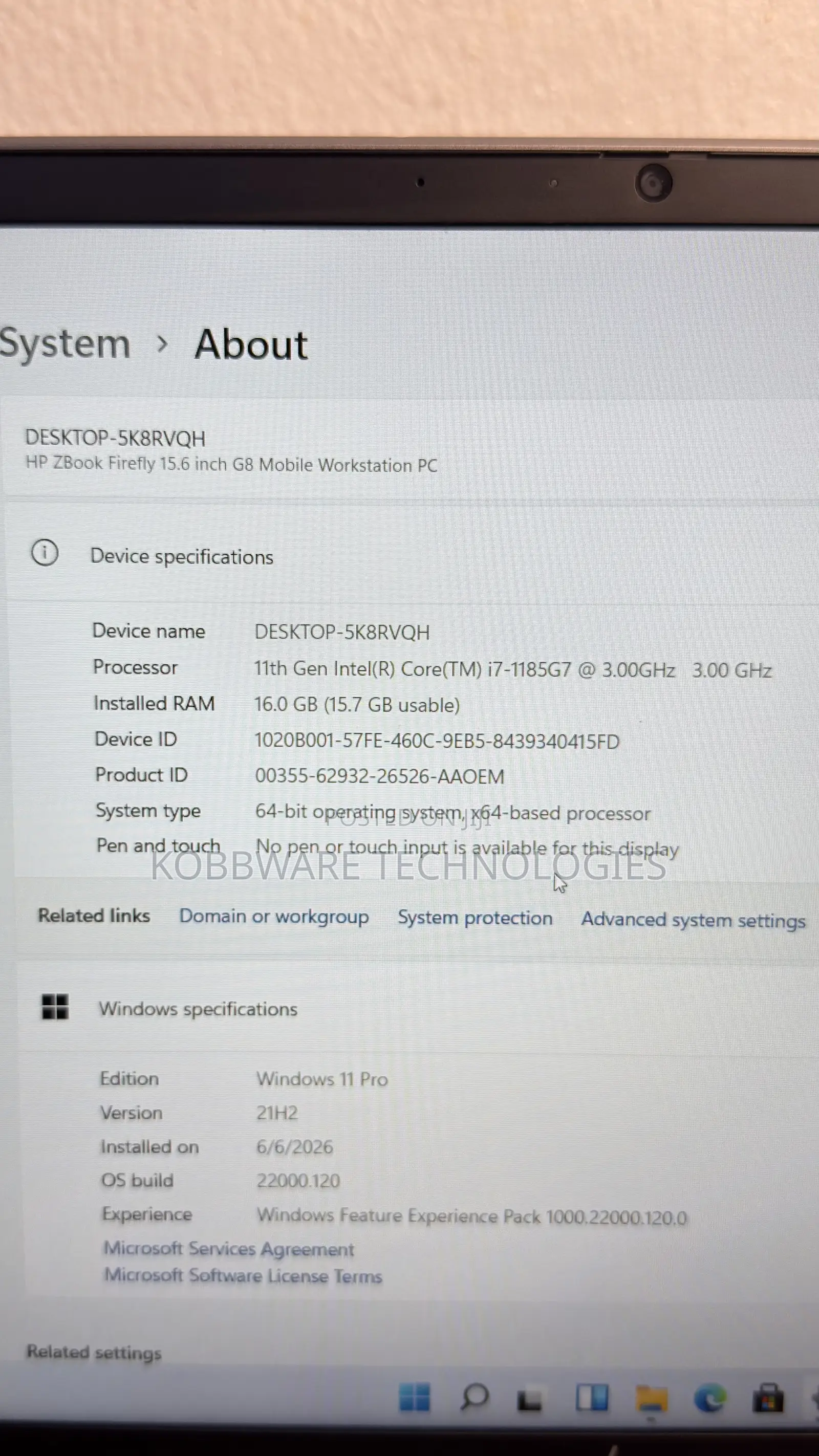Laptop HP ZBook Firefly G8 16GB Intel Core i7 SSD 256GB