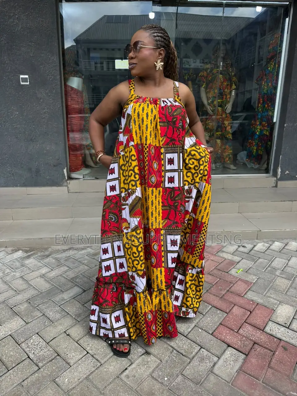 Patchwork Ankara Maxi Dress