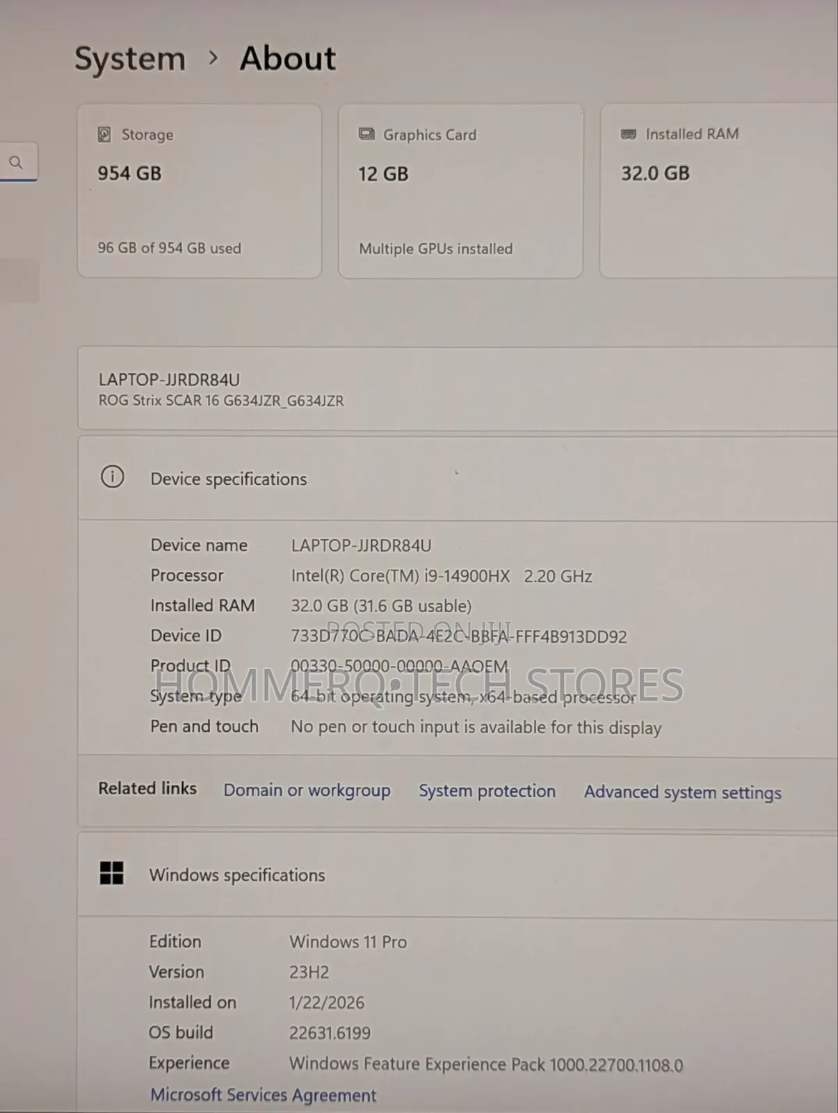 Laptop Asus ROG Strix G16 G614 32GB Intel Core i9 SSD 1T