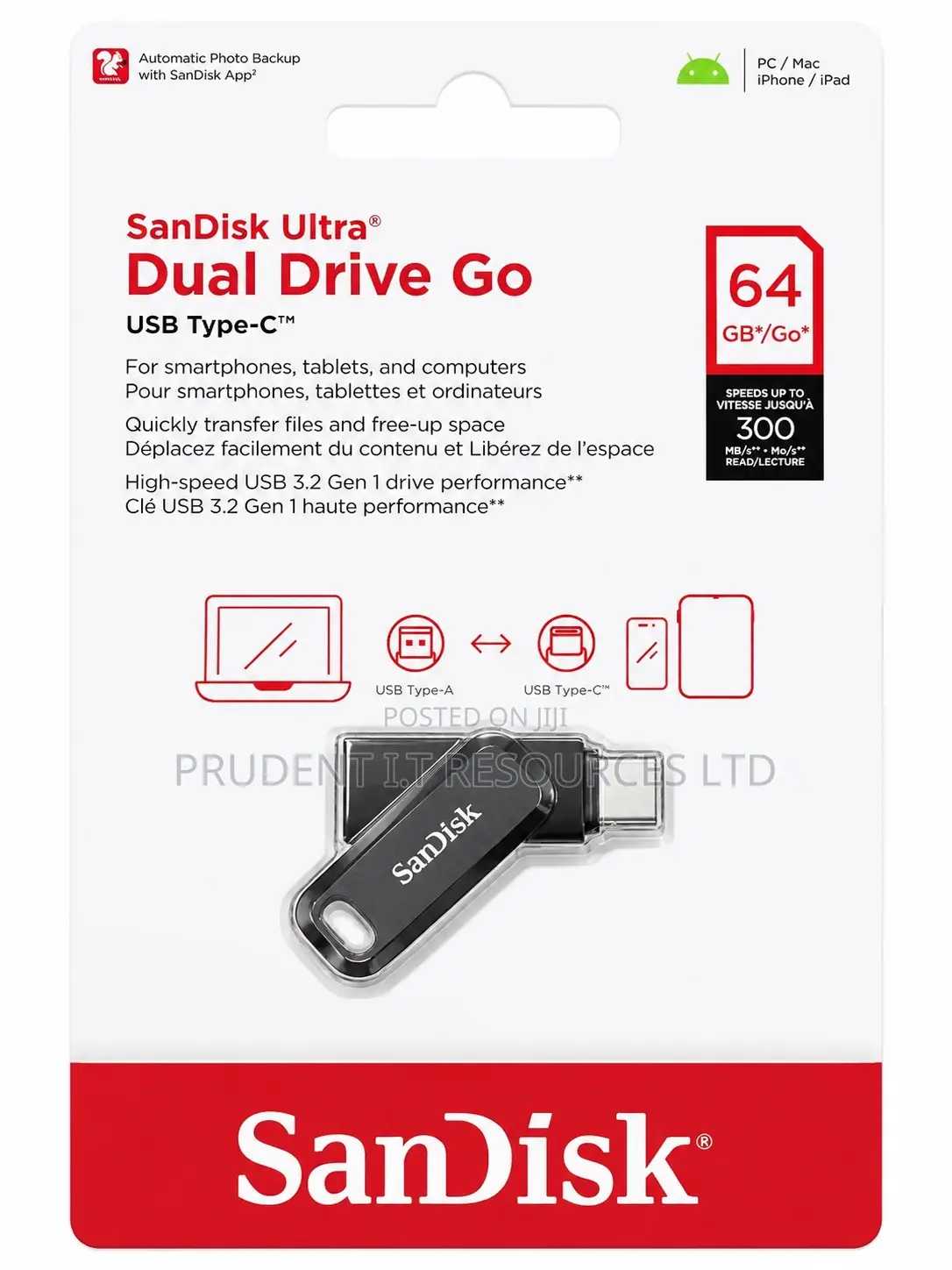 Sandisk Ultra Dual Drive Go – 64gb Usb Type-C Flash Drive