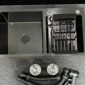 Black Kitchen Sink With Accessories