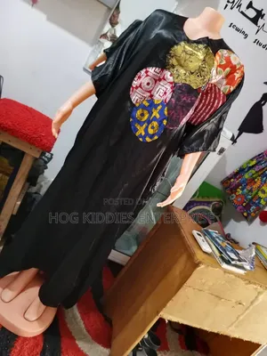 Ebony Elegance Patchwork Kaftan