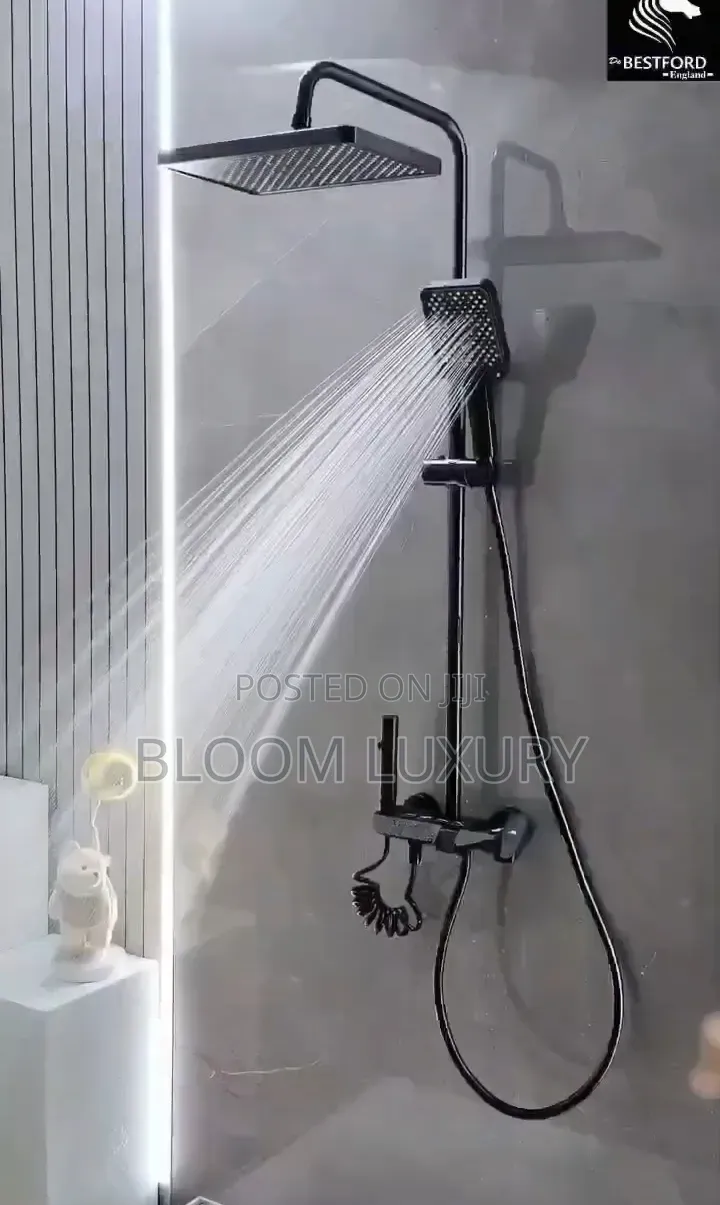 Matte Black Surface Piano Shower 