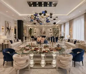 A Set of 24 Pieces Customized Colored Bubble Glass Hanging Chandelier