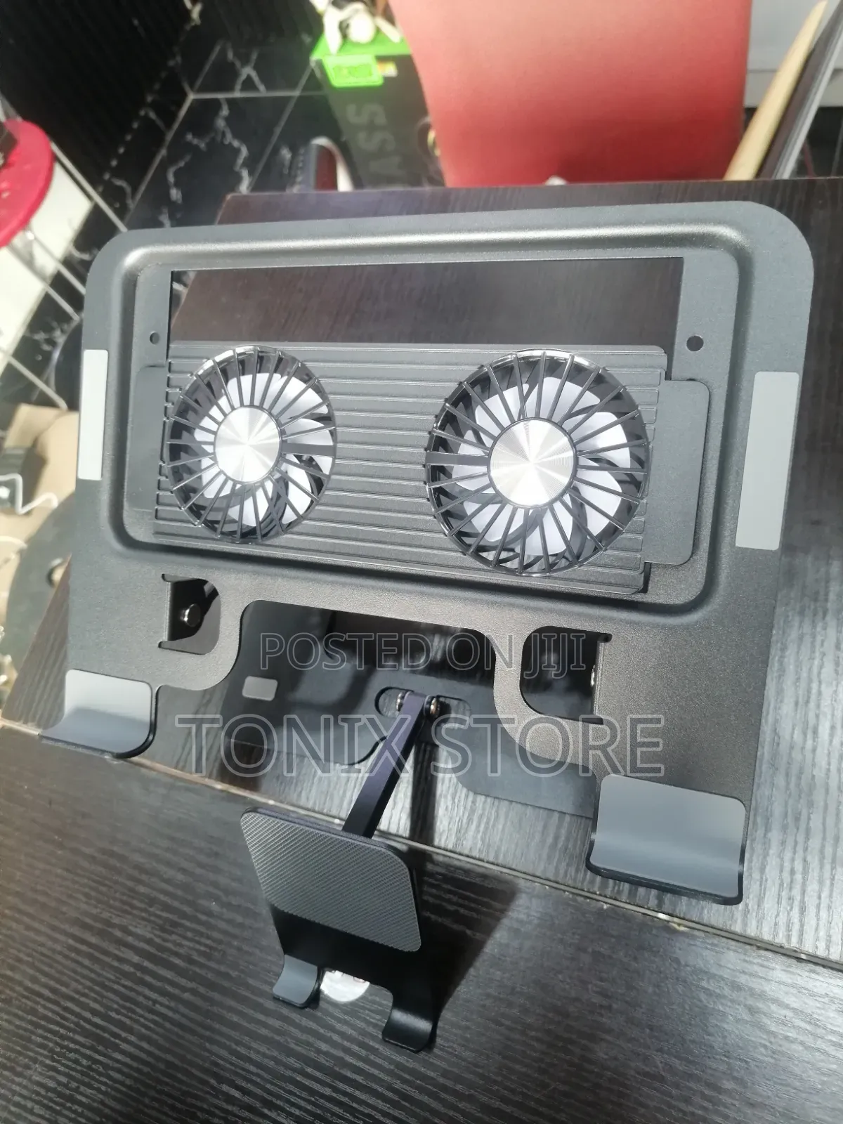 Foldable Laptop Stand With Dual Cooling Fans And Foldable Phone Stands