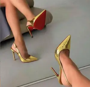 Luxury Patent Red-Bottom Slingback Heels - Elegant Pointed Toe Pumps