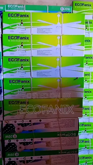 Ecofanix Solar Ceiling Fan 56" 24" + Solar Standing Fan.