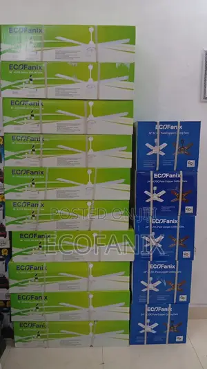 Ecofanix Solar Ceiling Fan 56" 24" + Solar Standing Fan.