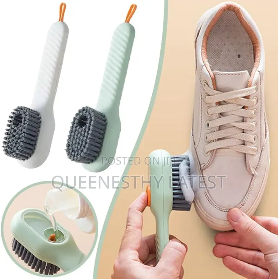 Automatic Liquid Dispensing Shoe Brush | Soft Bristle Cleaning Tool