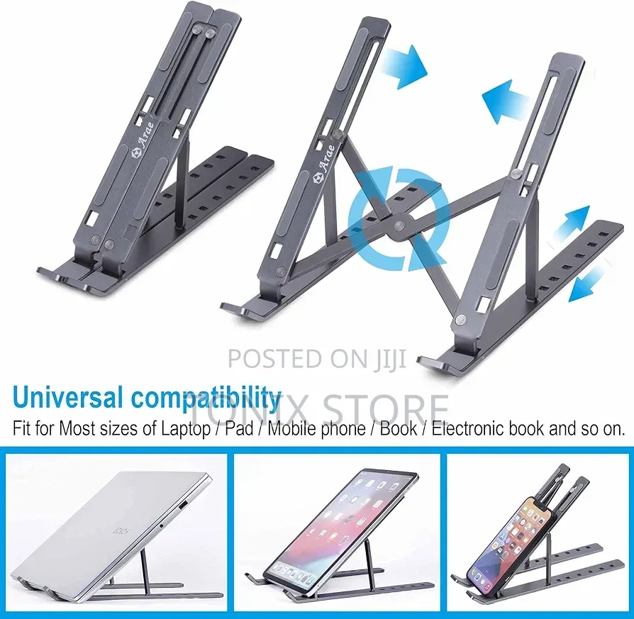 Foldable Metal Laptop Stand (Pocket-Sized)