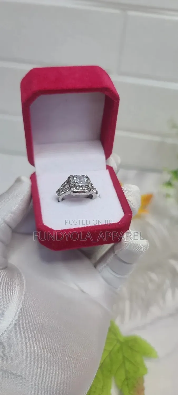 Titanium Silver Engagement Ring