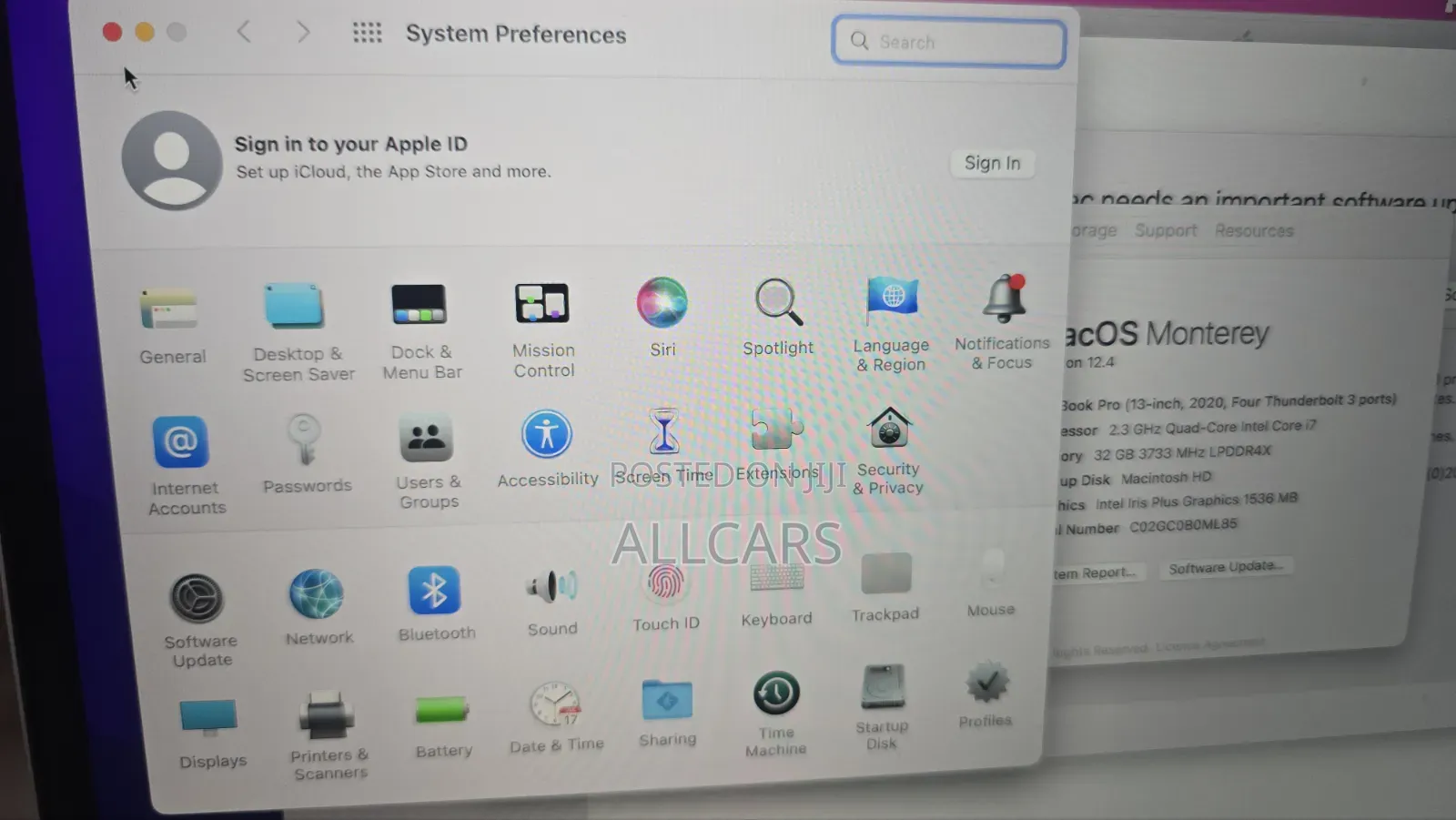 Laptop Apple MacBook Pro 2020 32GB Intel Core i7 SSD 500GB