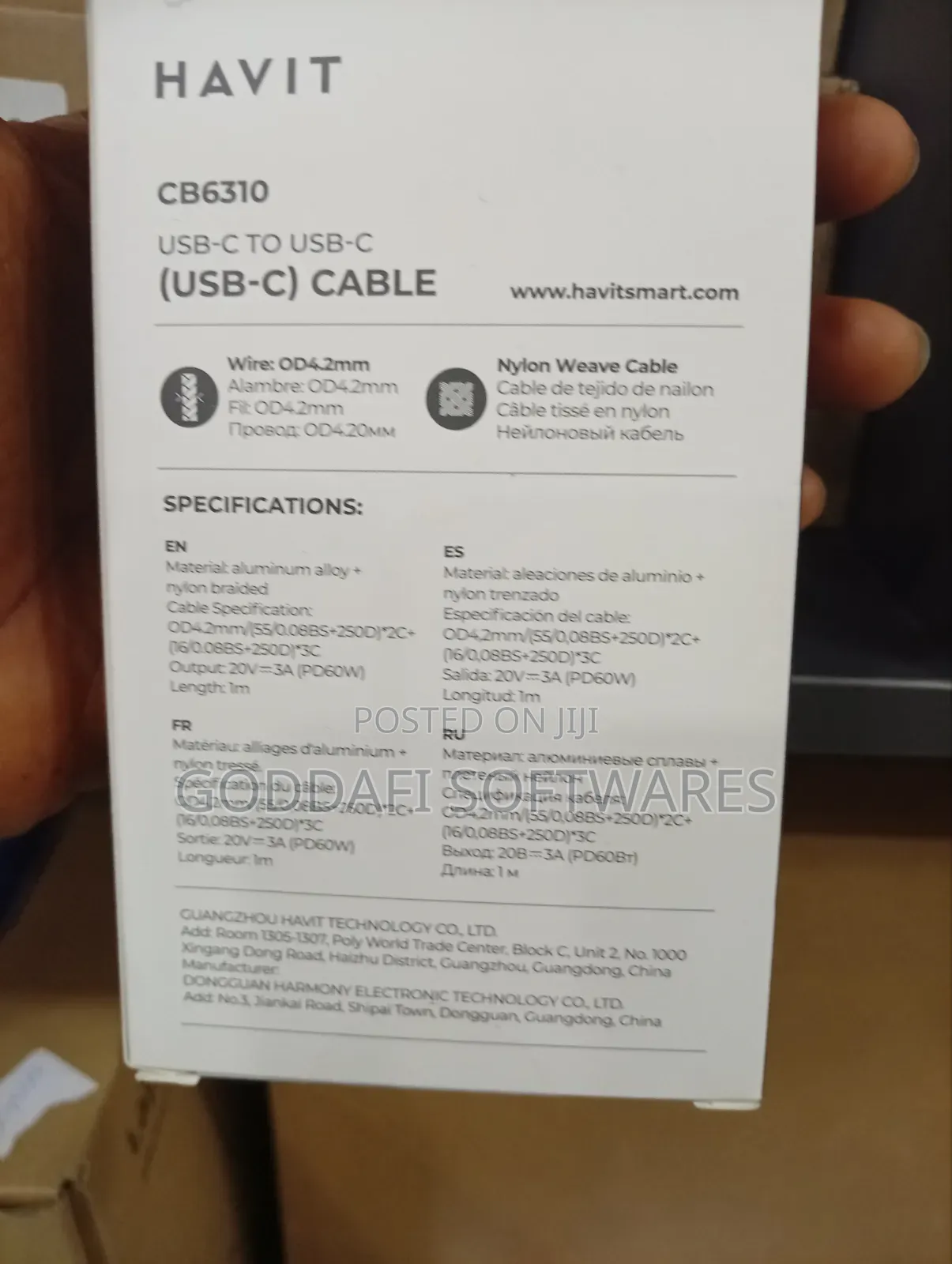 Havit Cb6310 Usb-C 60w Fast Charging Cable