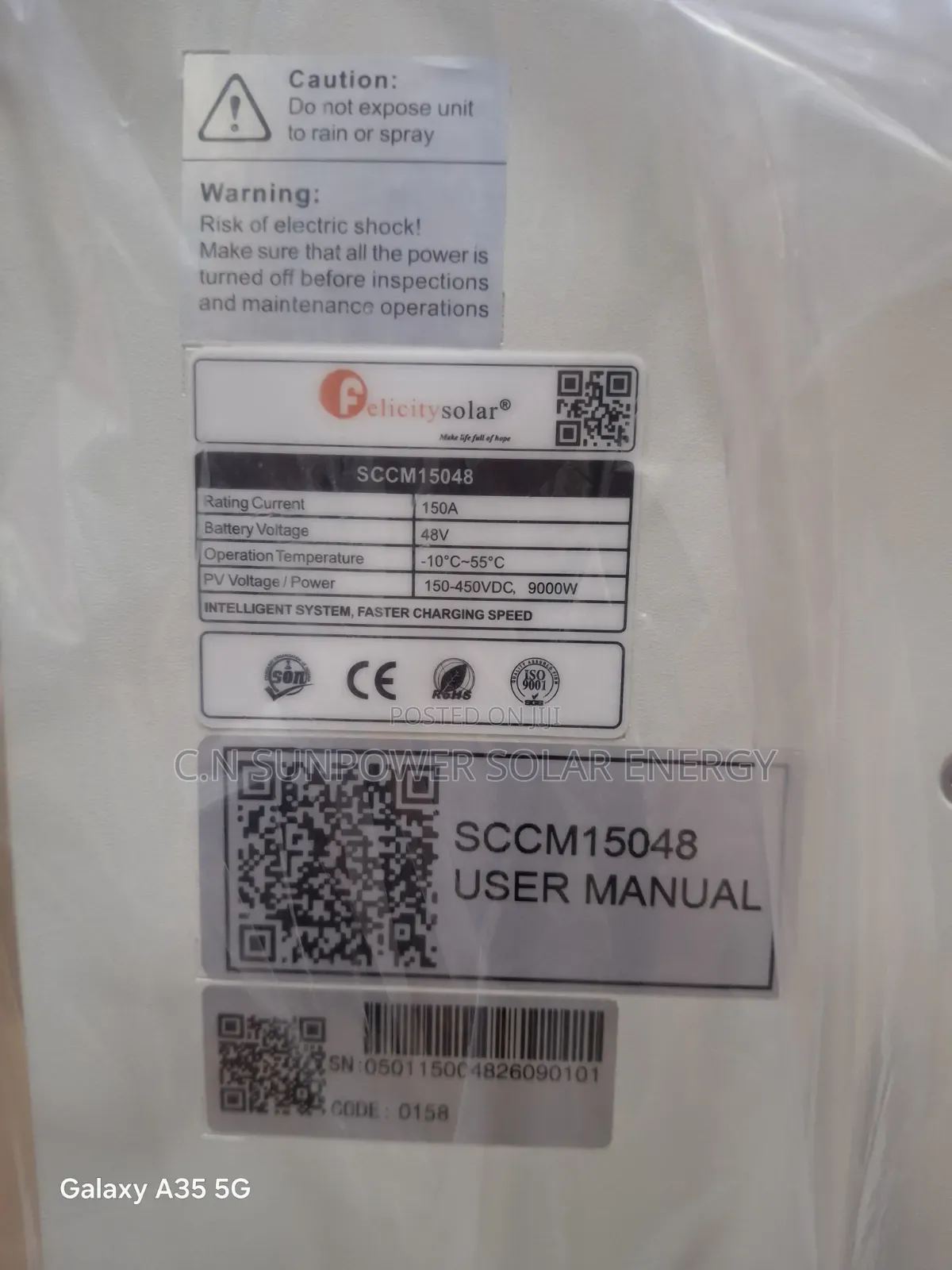 150a/48v Felicity Charge Controller