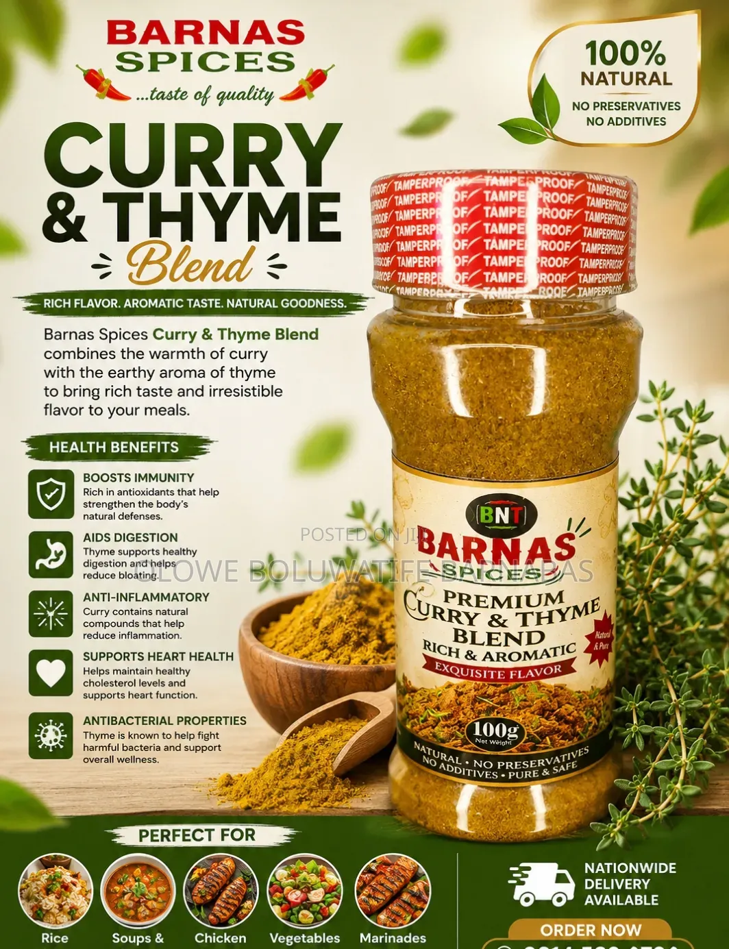 Barnas Spices Curry And Thyme