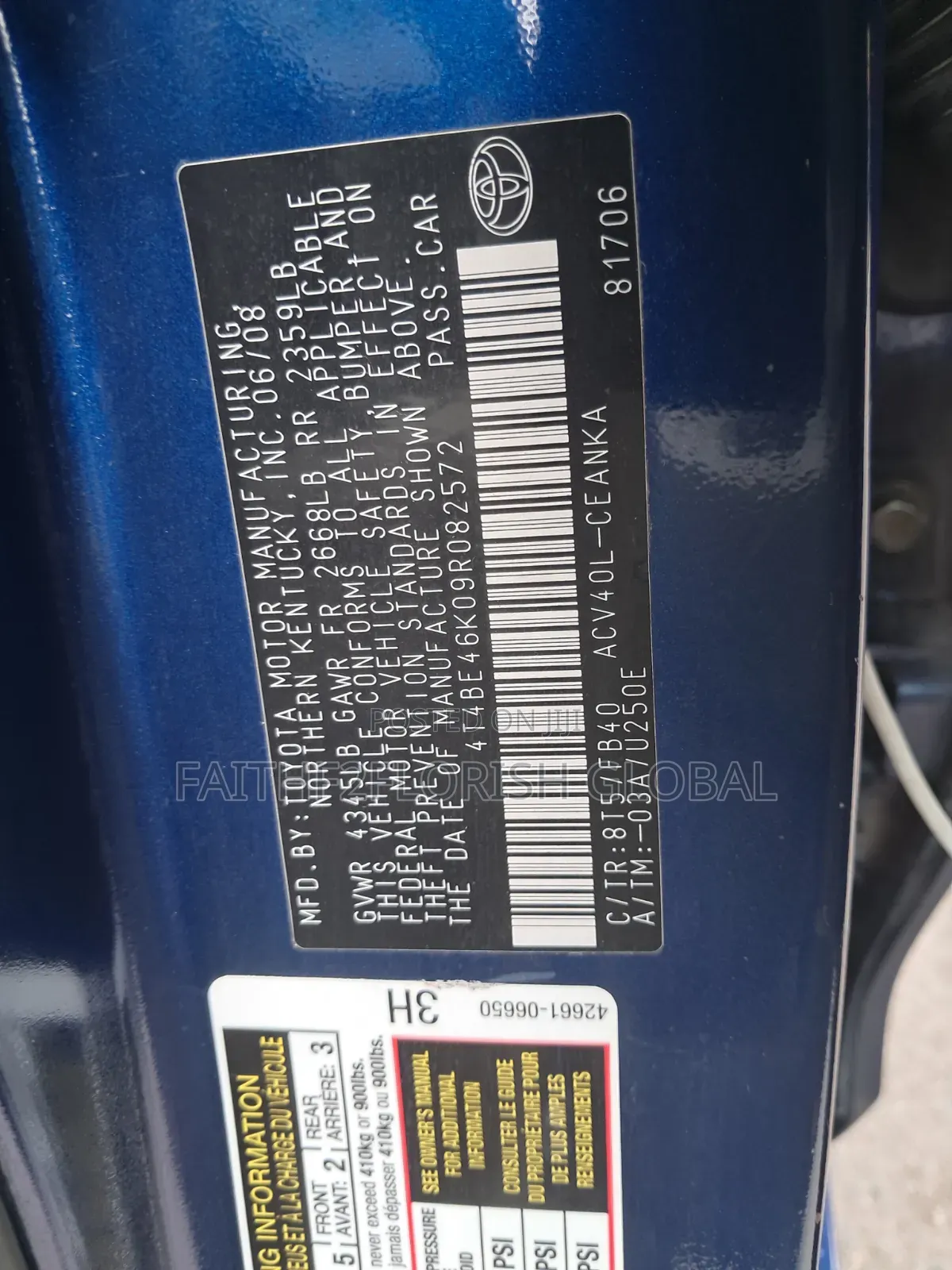 Toyota Camry 2009 Blue
