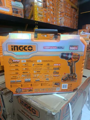 Ingco Hkthp41662 166-Piece Tool Set With 20v Cordless Impact Drill