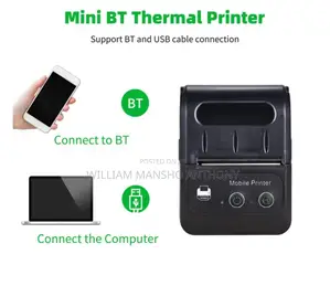 Mini Thermal Printer Wireless Bluetooth Printer 58mm Paper