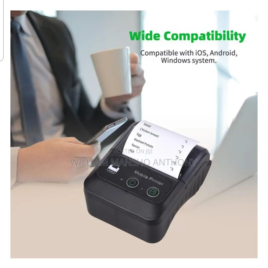 Mini Thermal Printer Wireless Bluetooth Printer 58mm Paper