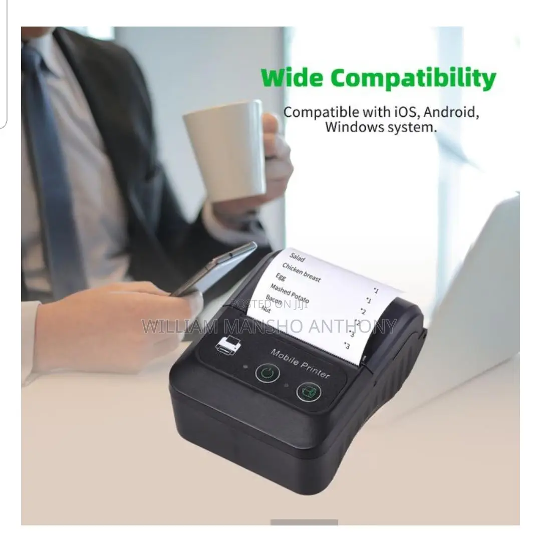Mini Thermal Printer Wireless Bluetooth Printer 58mm Paper