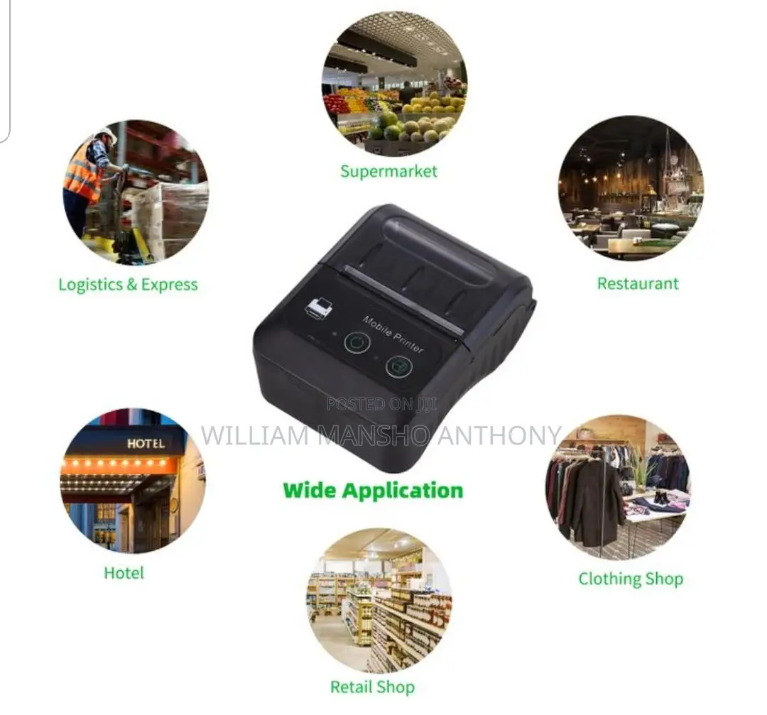 Mini Thermal Printer Wireless Bluetooth Printer 58mm Paper