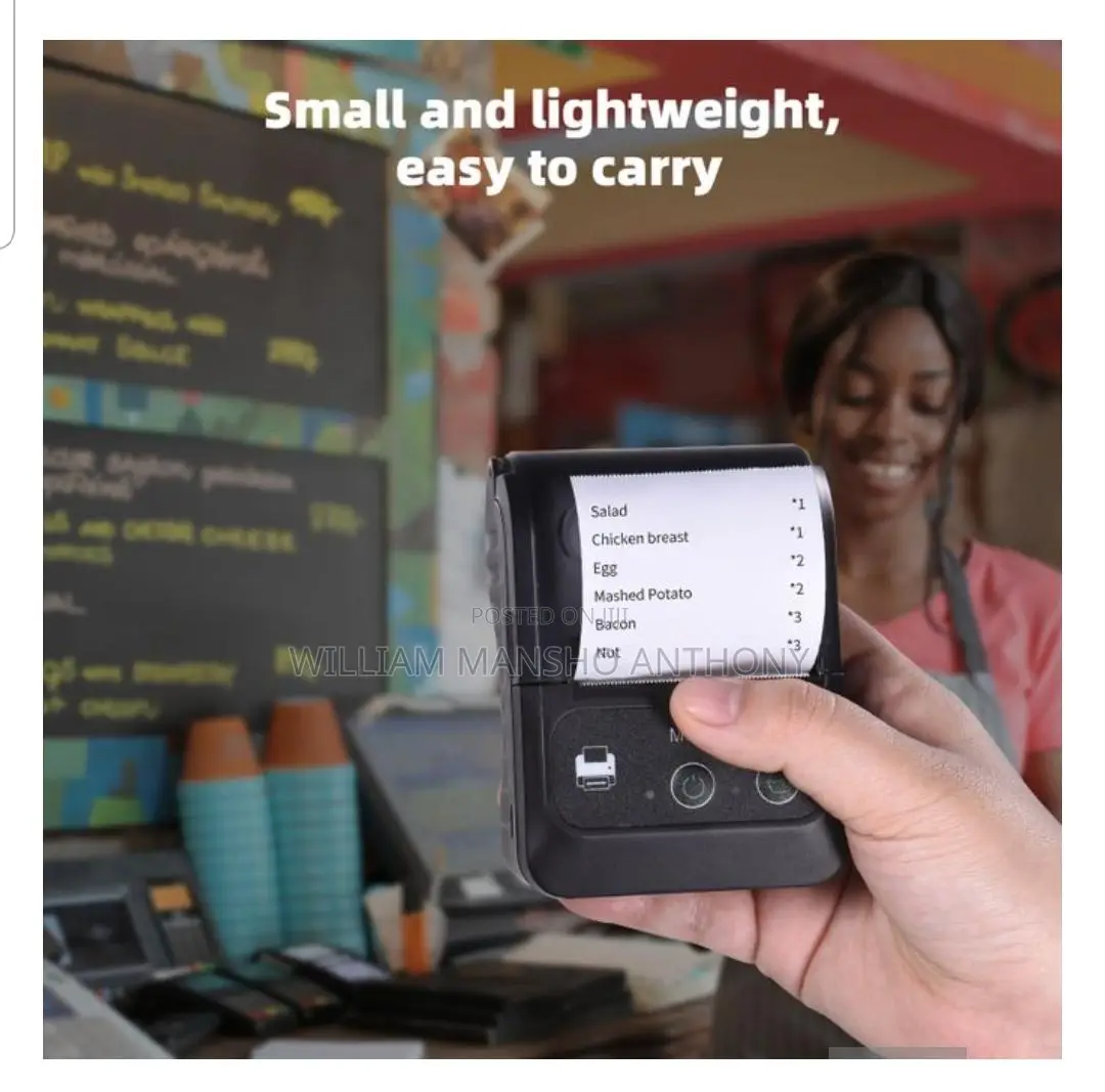 Mini Thermal Printer Wireless Bluetooth Printer 58mm Paper