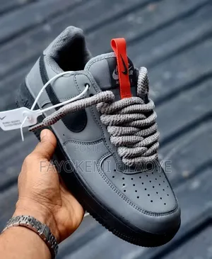 Custom Chunky Rope Lace Air Force 1 Low – Matte Grey and Oliver Green