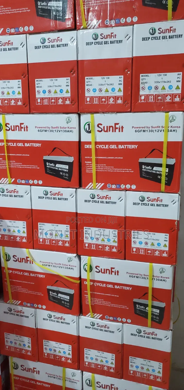 130ah Sunfit Gel Deep Cycle Dry Cell Battery