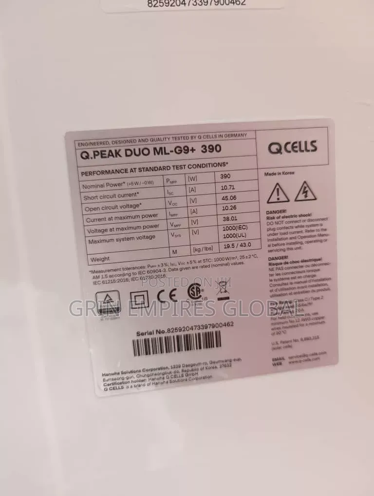 390w Solar Panel 132 Cells