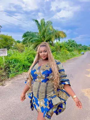 Elegant African Print Statement Dress