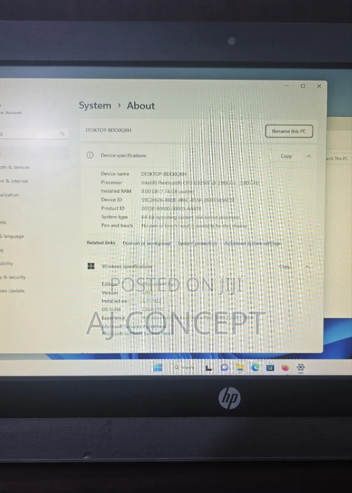 Desktop Computer HP ProOne 400 8GB Intel Pentium HDD 500GB