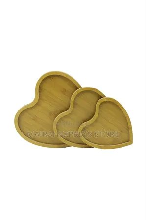 Heart-Shaped Natural Bamboo Food Trays T361
