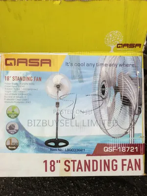 18" Qasa Iron Blade Standing Electric Fan.