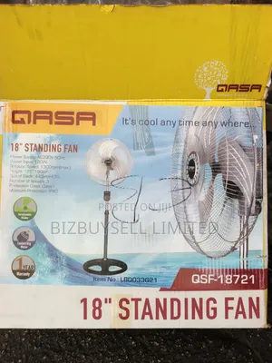 18" Qasa Electric Standing Fan With Iron Blade.