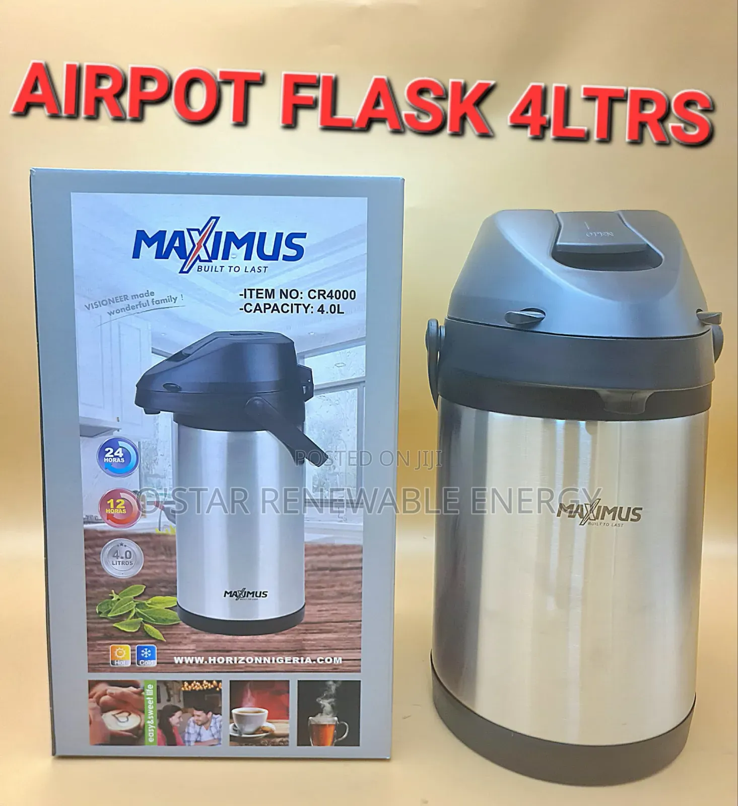Maximus 4liters Airpot Flask Is Available