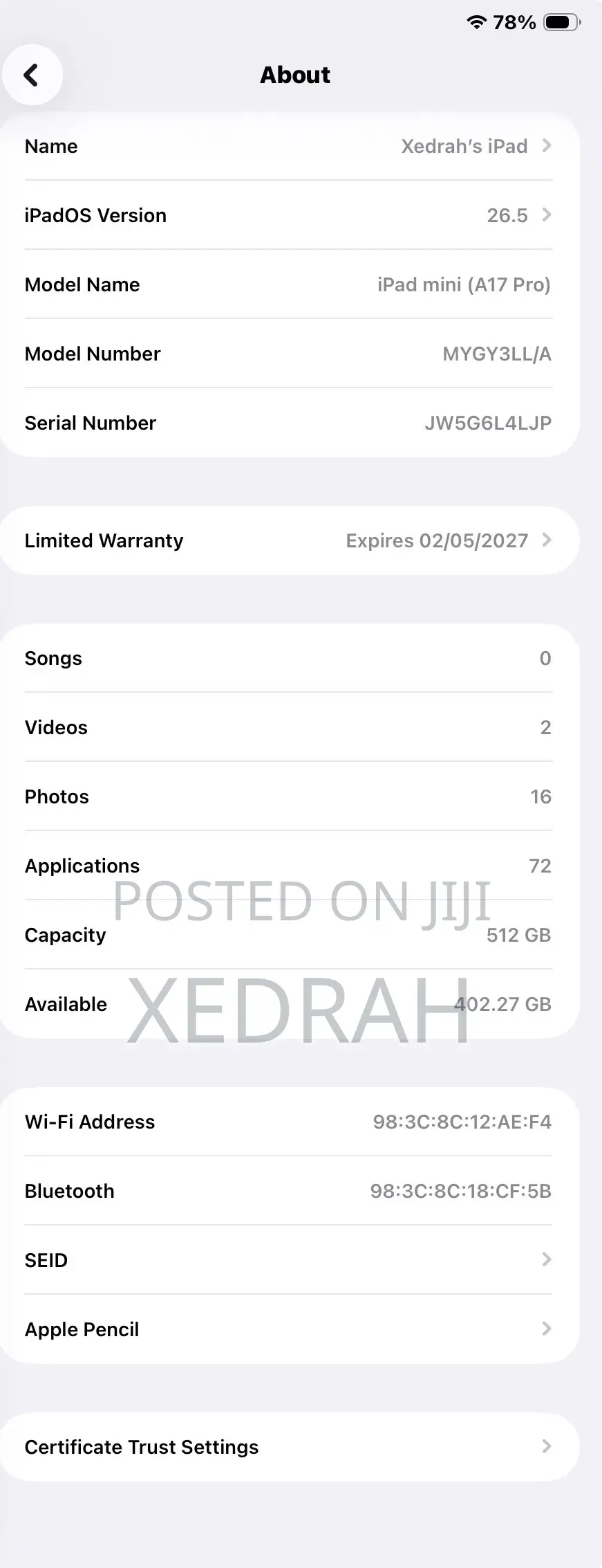 Apple iPad mini 7 512 GB Gray