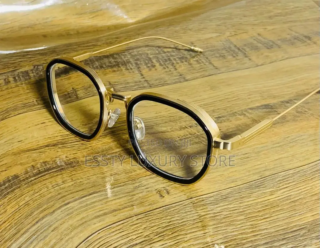 High Quality Luxury Ferragamo Gold Frame Glasses