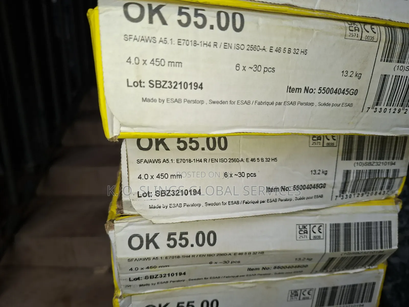 4.0 X 450mm Vacpac Electrodes Esab(Pack)