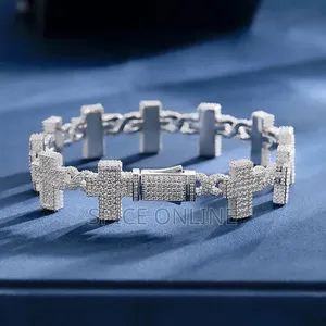 Xvip VVS Moissanite Diamond Baguette Cross Sign Full Ice Bracelet