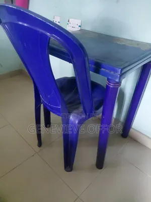 Plastic Table With a Compartment and Chair
