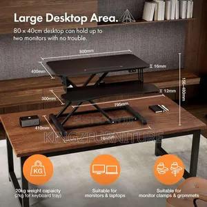 Black Desk Riser With Steel X Frame