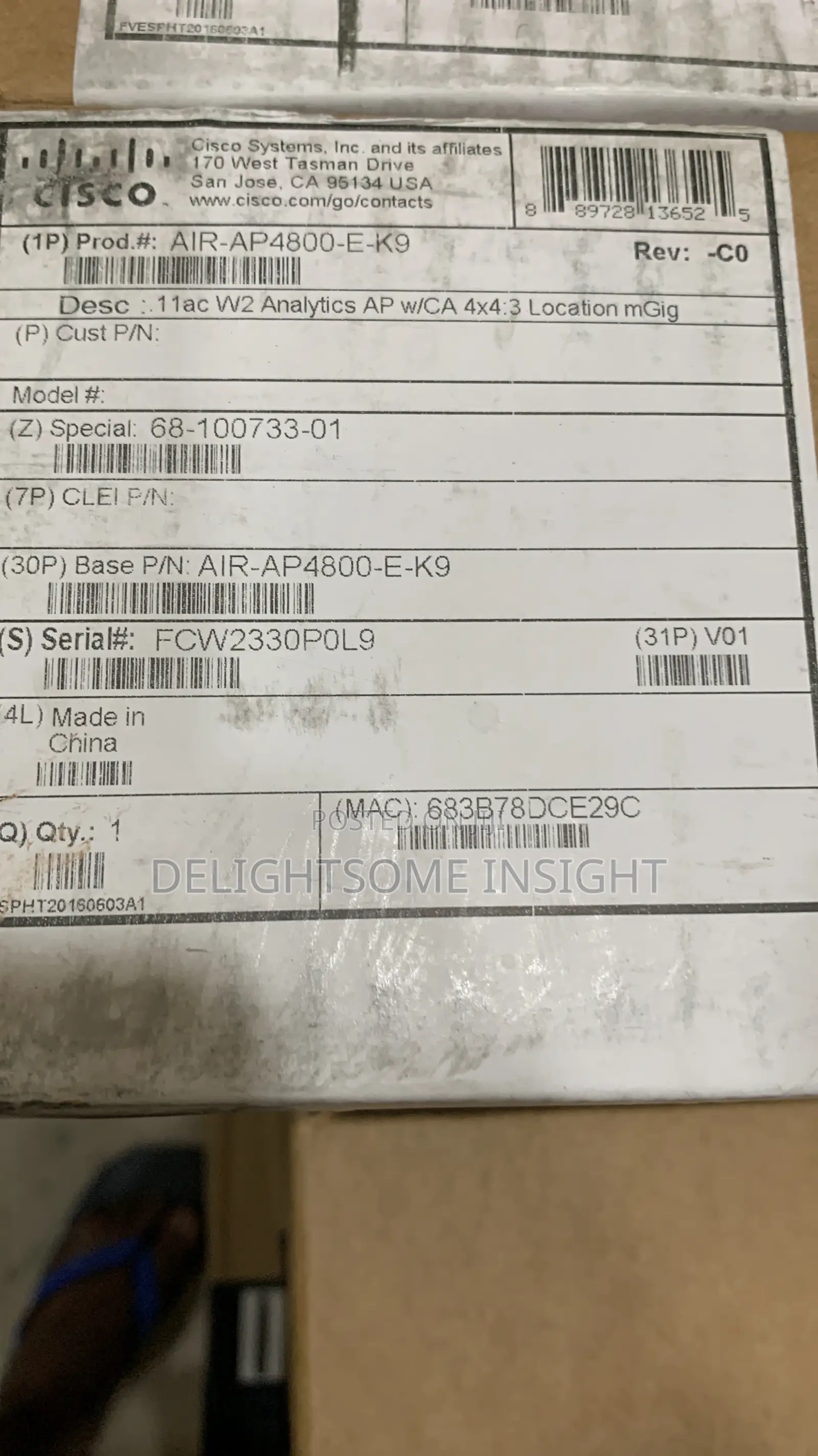 Brand New Cisco Air-Ap4800-E- Wireless Access Point
